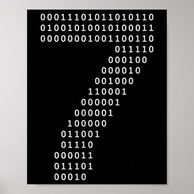 Lustig 67 Meme Binärcode Tech Geek Digital Six Se Poster (Vorne)