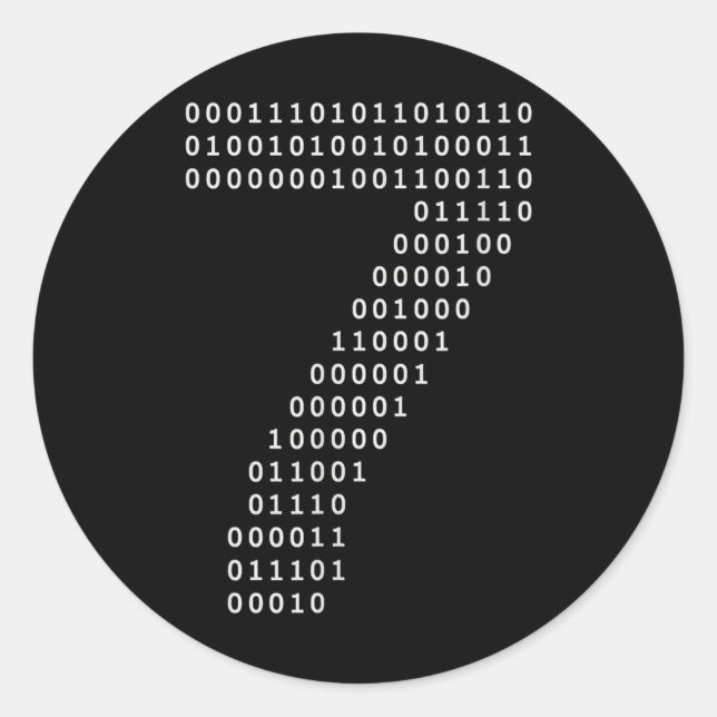 Lustig 67 Meme Binärcode Tech Geek Digital Six Se Runder Aufkleber (Vorderseite)