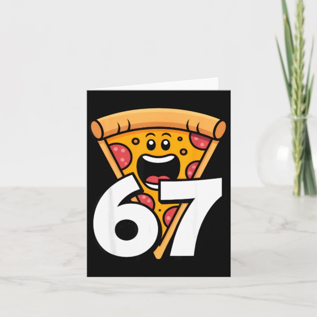 Lustig 67 Meme Sechs Sieben Humor Essen Zza  Karte (Vorderseite)