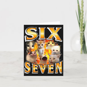 Lustig 67 Meme Six Seven Katze Meme Lustig Bootleg Dankeskarte