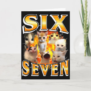 Lustig 67 Meme Six Seven Katze Meme Lustig Bootleg Karte