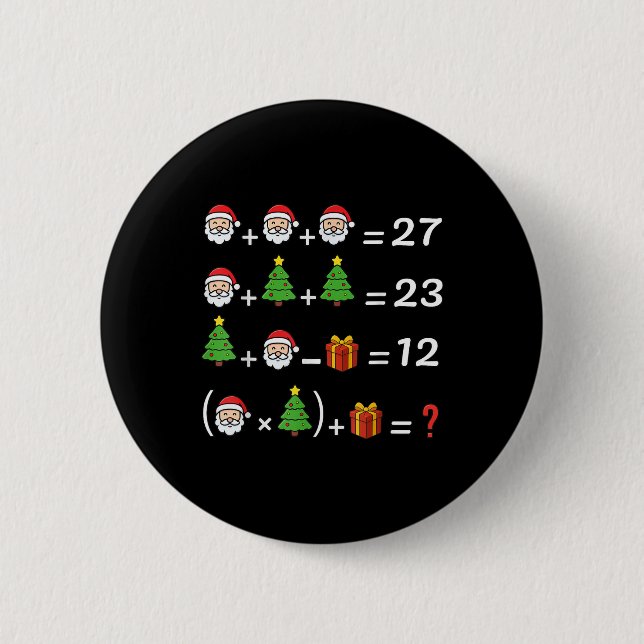 Lustig 67 Meme Weihnachten Mathelehrer Santa Sechs Button (Vorderseite)