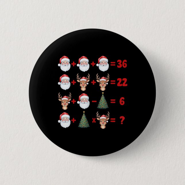 Lustig 67 Meme Weihnachten Mathelehrer Santa Sechs Button (Vorderseite)