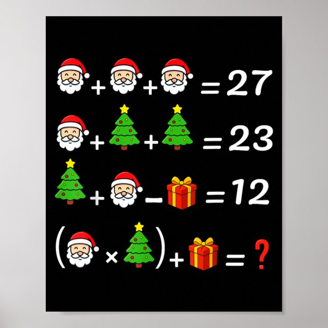 Lustig 67 Meme Weihnachten Mathelehrer Santa Sechs Poster (Vorne)