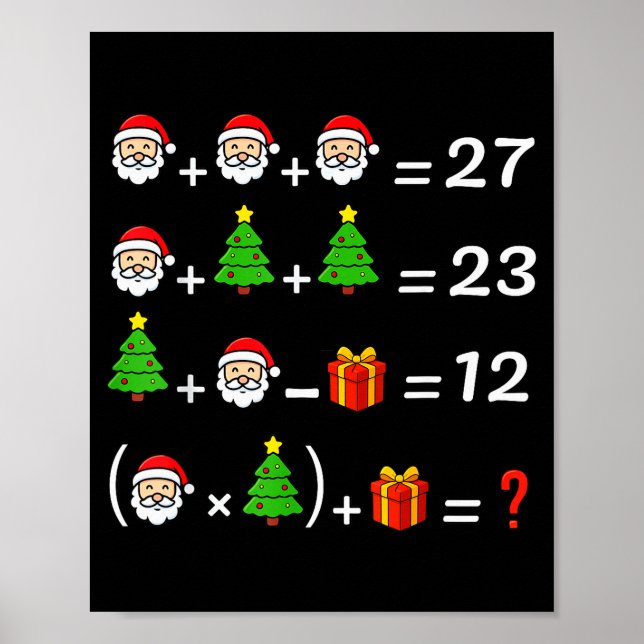 Lustig 67 Meme Weihnachten Mathelehrer Santa Sechs Poster (Vorne)