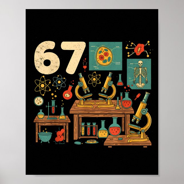 Lustig 67 Meme Wissenschaftslehrer Schüler Sechs S Poster (Vorne)
