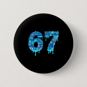 Lustig 67 Sechs Sieben 6 7 Frohes Chanukka Jüdisch Button