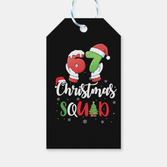 Lustig 67 Sechs Sieben Brianrot Weihnachtsmannscha Geschenkanhänger (Vorderseite)