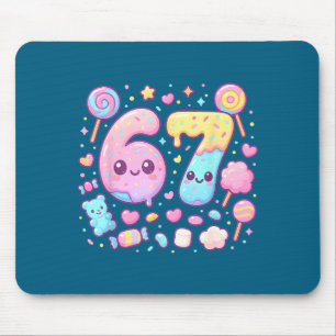 Lustig 67 Sechs Sieben Candy 6 7 Meme Gen Alpha Ka Mousepad