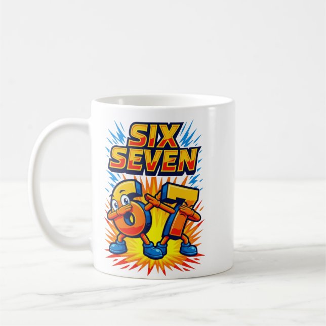 Lustig 67 Sechs Sieben Dab Italienischer Brainrot  Kaffeetasse (Links)