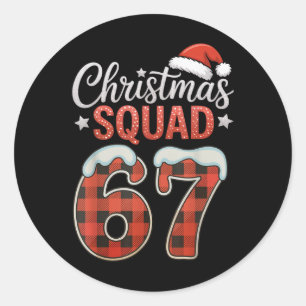 Lustig 67 Sechs Sieben Meme Brainrot 67 Weihnachte Runder Aufkleber