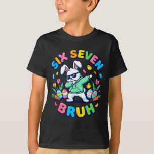 Lustig 67 sechs sieben Meme bruh Kaninchen dabbing T-Shirt