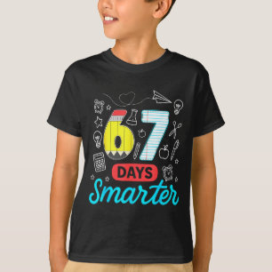 Lustig 67 Tage schlauer Sechs Sieben Meme Lehrer S T-Shirt