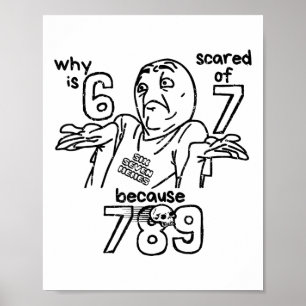 Lustig 67 Warum hat 6 Angst vor 7 Weil 789 Männer  Poster