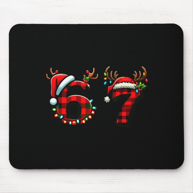 Lustig 67 Weihnachten Six Seven Meme Brainrot Chri Mousepad (Vorne)