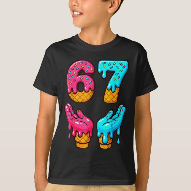Lustig 6 7 67 Sechs Sieben Meme  T-Shirt (Vorderseite)