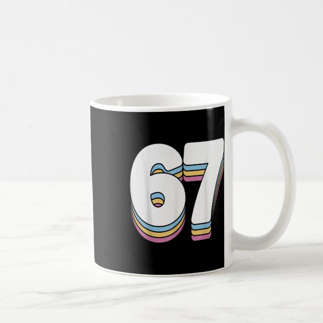 Lustig 6 7 Meme Six Seven Gen Alpha Slang 67  Kaffeetasse (Rechts)