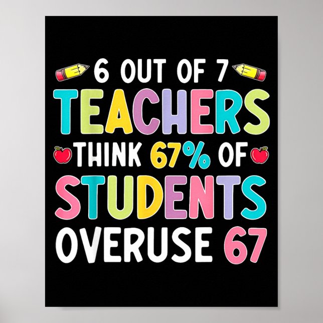 Lustig 6 von 7 Lehrer denken 67% der Schüler übert Poster (Vorne)