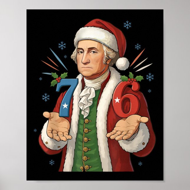 Lustig 7-6 6-7 George Washington Santa 67 Meme Chr Poster (Vorne)