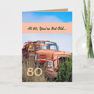 LUSTIG 80. Geburtstag Vintage-LKW 80A Karte
