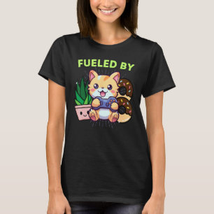 Lustig Angetrieben Von Gamer-Katze Pflanzen Gaming T-Shirt