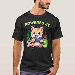 Lustig Angetrieben Von Gamer-Katze Pflanzen & Scho T-Shirt
