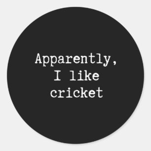 Lustig Anscheinend mag ich Cricket Mama Papa Schwe Runder Aufkleber