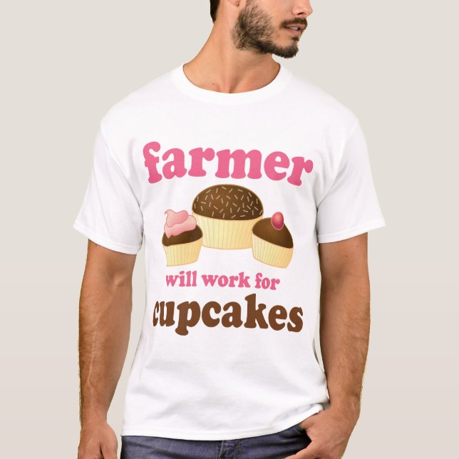 Lustig arbeitet für Kuchen-Bauern T-Shirt (Vorderseite)
