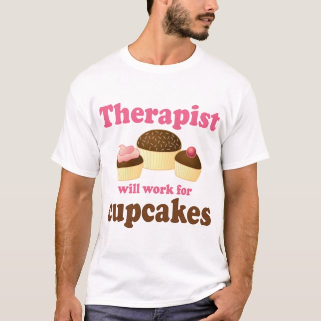 Lustig arbeitet für Kuchen-Therapeuten T-Shirt (Vorderseite)