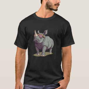 Lustig aussehendes Nashorn mit Sonnenbrille für co T-Shirt