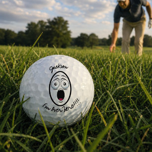 Lustig benannte verlorene "Ich bin hier" schreiend Golfball