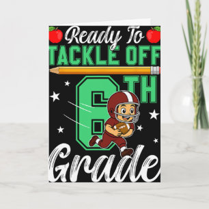 Lustig Bereit 6. Klasse Football T-Shirt Für Den S Karte