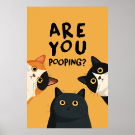 Lustig Bist Du am Kacken Badezimmer Katzen Poster