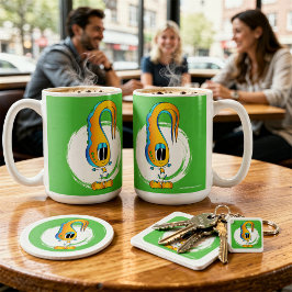 Lustig, bunt, ausgefallen, Cartoon-Figur Kaffeetasse