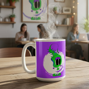 Lustig, Bunt, Eigenartig, Cartoon-Charakter Kaffeetasse