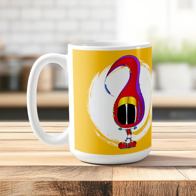 Lustig, bunt, eigenartig, Cartoon-Charakter Kaffeetasse (Take a look at this very cool cartoon character mug!)