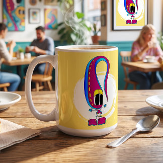 Lustig, Bunt, Eigenartig, Cartoon-Charakter Kaffeetasse