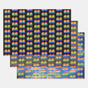 Lustig, Bunt, Regenbogenspektrum-Muster 66 Event # Geschenkpapier Set