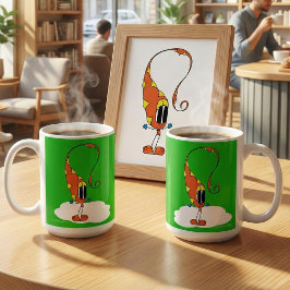 Lustig, Bunt, Verschroben, Cartoon-Charakter Kaffeetasse