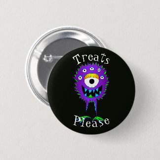 Lustig, Cartoon-Monster, Halloween "Bitte Süßigkei Button