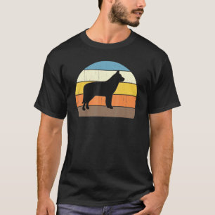 Lustig Cool Retro Sonnenuntergang Siberian Huskys  T-Shirt