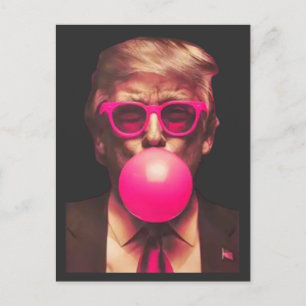 Lustig Cool Trump Bubble Gum Pink Postkarte