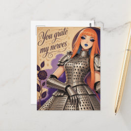 Lustig, dass du meine Nerven zerreißt, Käsereibe-F Postkarte