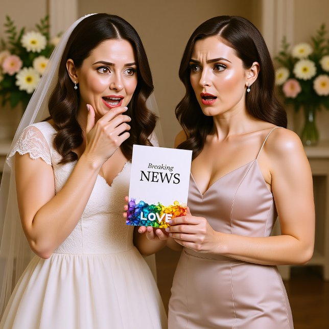 🌈 lustig DATUMSWECHSEL Mit Liebe Gemalt Begleitkarte (🌈 funny Wedding DATE change LGBTQ Painted With Love Enclosure Card)