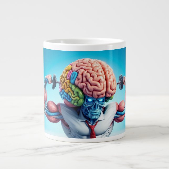 Lustig, Dein Gehirn ist wie ein Muskel Jumbo-Tasse (Vorderseite)