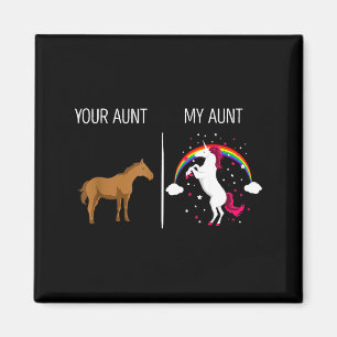 Lustig Deine Tante Meine Tante Pferd Einhorn Neue  Magnet