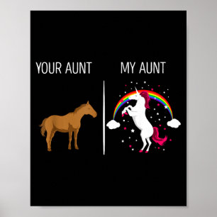 Lustig Deine Tante Meine Tante Pferd Einhorn Neue Poster