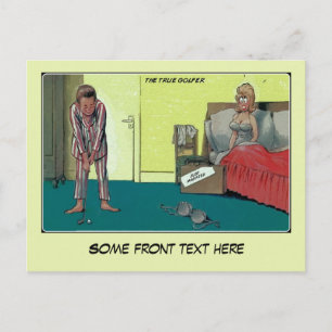 Lustig der wirkliche Golfspieler, gerade Ankündigungspostkarte