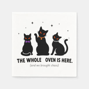 Lustig Die ganze Hexenzunft ist hier Schwarze Katz Serviette