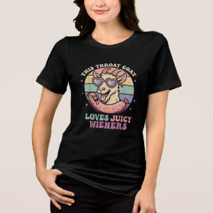 Lustig Diese Halsziege liebt saftige Würstchen Tri-Blend Shirt